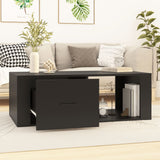 Coffee Table Black 100x50.5x35 cm Engineered Wood - Side View