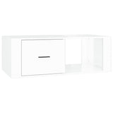 Coffee Table High Gloss White 100x50.5x35 cm Engineered Wood - Front View