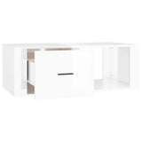 Coffee Table High Gloss White 100x50.5x35 cm Engineered Wood - Close-Up Angle