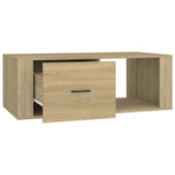 Coffee Table Sonoma Oak 100x50.5x35 cm Engineered Wood - Close-Up Angle