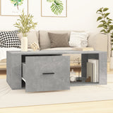 Coffee Table Concrete Grey 100x50.5x35 cm Engineered Wood - Side View