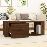 Coffee Table Brown Oak 100x50.5x35 cm Engineered Wood - Side View