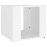 Bedside Table White 41x40x36 cm Engineered Wood - Front View