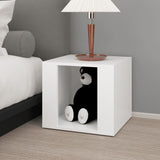 Bedside Table White 41x40x36 cm Engineered Wood - Side View