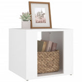 Bedside Table White 41x40x36 cm Engineered Wood - Top-Down View