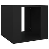 Bedside Table Black 41x40x36 cm Engineered Wood - Front View
