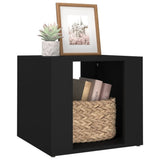 Bedside Table Black 41x40x36 cm Engineered Wood - Top-Down View