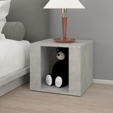 Bedside Table Concrete Grey 41x40x36 cm Engineered Wood - Side View