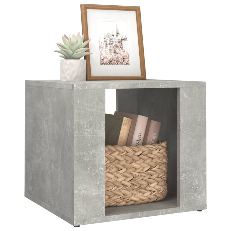 Bedside Table Concrete Grey 41x40x36 cm Engineered Wood