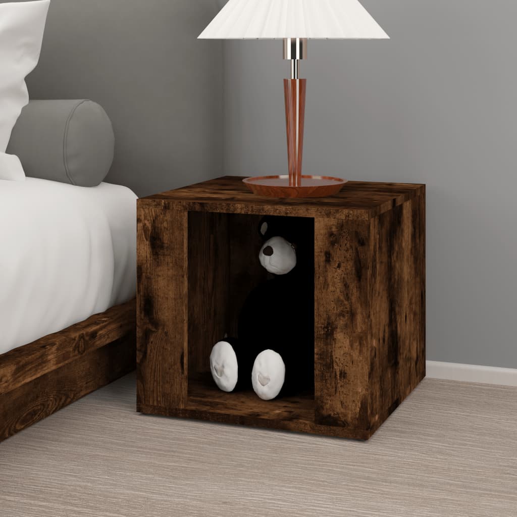 Bedside Table Smoked Oak 41x40x36 cm Engineered Wood