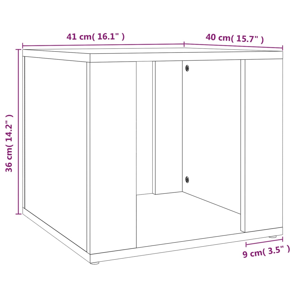 Bedside Table Smoked Oak 41x40x36 cm Engineered Wood