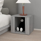 Bedside Table Grey Sonoma 41x40x36 cm Engineered Wood - Side View