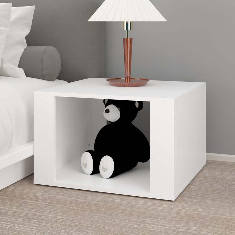 Bedside Table White 57x55x36 cm Engineered Wood