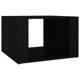 Bedside Table Black 57x55x36 cm Engineered Wood - Front View