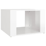 Bedside Table High Gloss White 57x55x36 cm Engineered Wood - Front View