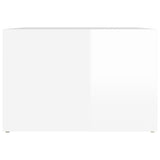 Bedside Table High Gloss White 57x55x36 cm Engineered Wood - Rear View