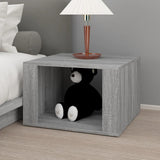 Bedside Table Grey Sonoma 57x55x36 cm Engineered Wood - Side View