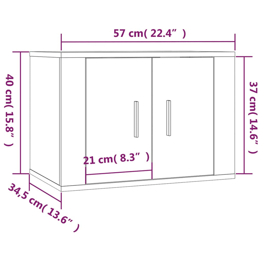 Wall Mounted TV Cabinet White 57x34.5x40 cm
