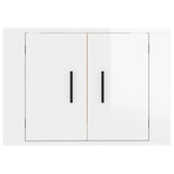 Wall Mounted TV Cabinet High Gloss White 57x34.5x40 cm - Top-Down View