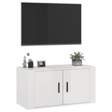 Wall Mounted TV Cabinet High Gloss White 80x34.5x40 cm - Top-Down View