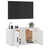 Wall Mounted TV Cabinet High Gloss White 80x34.5x40 cm - 45-Degree Angle