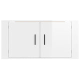 Wall Mounted TV Cabinet High Gloss White 80x34.5x40 cm