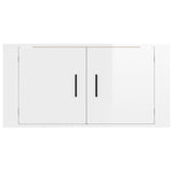 Wall Mounted TV Cabinet High Gloss White 80x34.5x40 cm - Rear View
