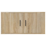 Wall Mounted TV Cabinet Sonoma Oak 80x34.5x40 cm - Top-Down View