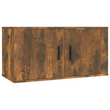 Wall Mounted TV Cabinet Smoked Oak 80x34.5x40 cm - Front View