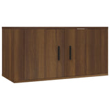 Wall Mounted TV Cabinet Brown Oak 80x34.5x40 cm - Front View