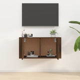 Wall Mounted TV Cabinet Brown Oak 80x34.5x40 cm - Side View