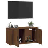 Wall Mounted TV Cabinet Brown Oak 80x34.5x40 cm - 45-Degree Angle