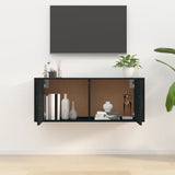 Wall Mounted TV Cabinet Black 100x34.5x40 cm - Side View