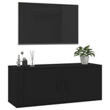 Wall Mounted TV Cabinet Black 100x34.5x40 cm - Low Angle