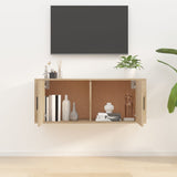 Wall Mounted TV Cabinet Sonoma Oak 100x34.5x40 cm - Side View