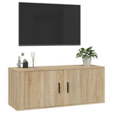 Wall Mounted TV Cabinet Sonoma Oak 100x34.5x40 cm - Top-Down View