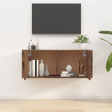 Wall Mounted TV Cabinet Smoked Oak 100x34.5x40 cm - Side View