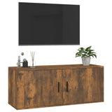 Wall Mounted TV Cabinet Smoked Oak 100x34.5x40 cm - Top-Down View