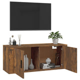Wall Mounted TV Cabinet Smoked Oak 100x34.5x40 cm - 45-Degree Angle
