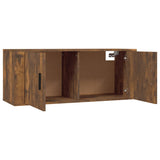 Wall Mounted TV Cabinet Smoked Oak 100x34.5x40 cm - Low Angle