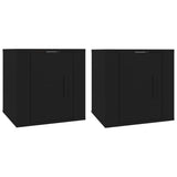 Wall Mounted TV Cabinets 2 pcs Black 40x34.5x40 cm - Front View