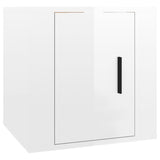Wall Mounted TV Cabinet High Gloss White 40x34.5x40 cm - Front View