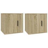 Wall Mounted TV Cabinets 2 pcs Sonoma Oak 40x34.5x40 cm - Front View