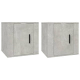 Wall Mounted TV Cabinets 2 pcs Concrete Grey 40x34.5x40 cm - Front View