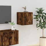 Wall Mounted TV Cabinets 2 pcs Smoked Oak 40x34.5x40 cm - Top-Down View