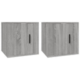 Wall Mounted TV Cabinets 2 pcs Grey Sonoma 40x34.5x40 cm - Front View