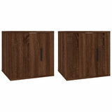 Wall Mounted TV Cabinets 2 pcs Brown Oak 40x34.5x40 cm - Front View
