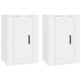 Wall Mounted TV Cabinets 2 pcs White 40x34.5x60 cm - Front View