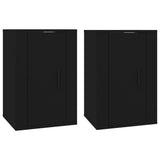 Wall Mounted TV Cabinets 2 pcs Black 40x34.5x60 cm - Front View