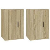 Wall Mounted TV Cabinets 2 pcs Sonoma Oak 40x34.5x60 cm - Front View